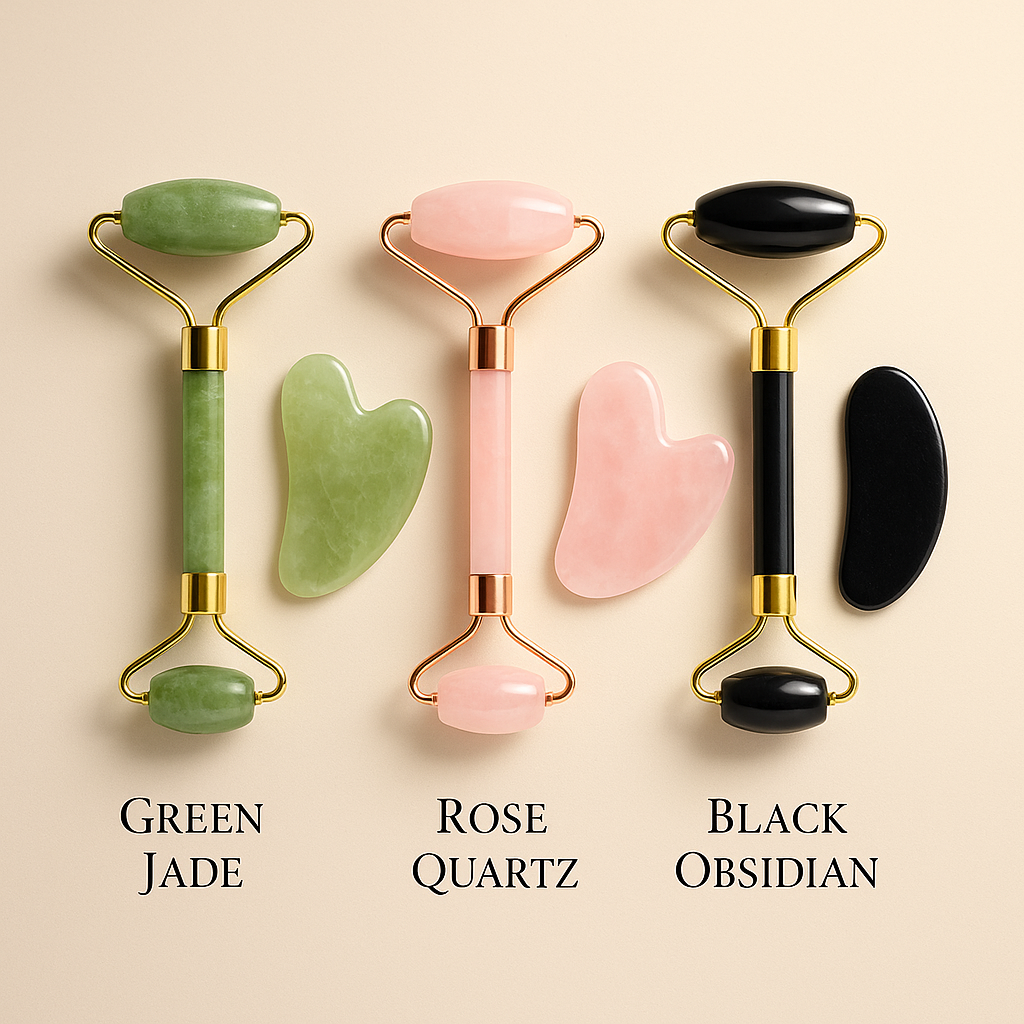 Meekonos™ Natural Jade Roller & Gua Sha Facial Set