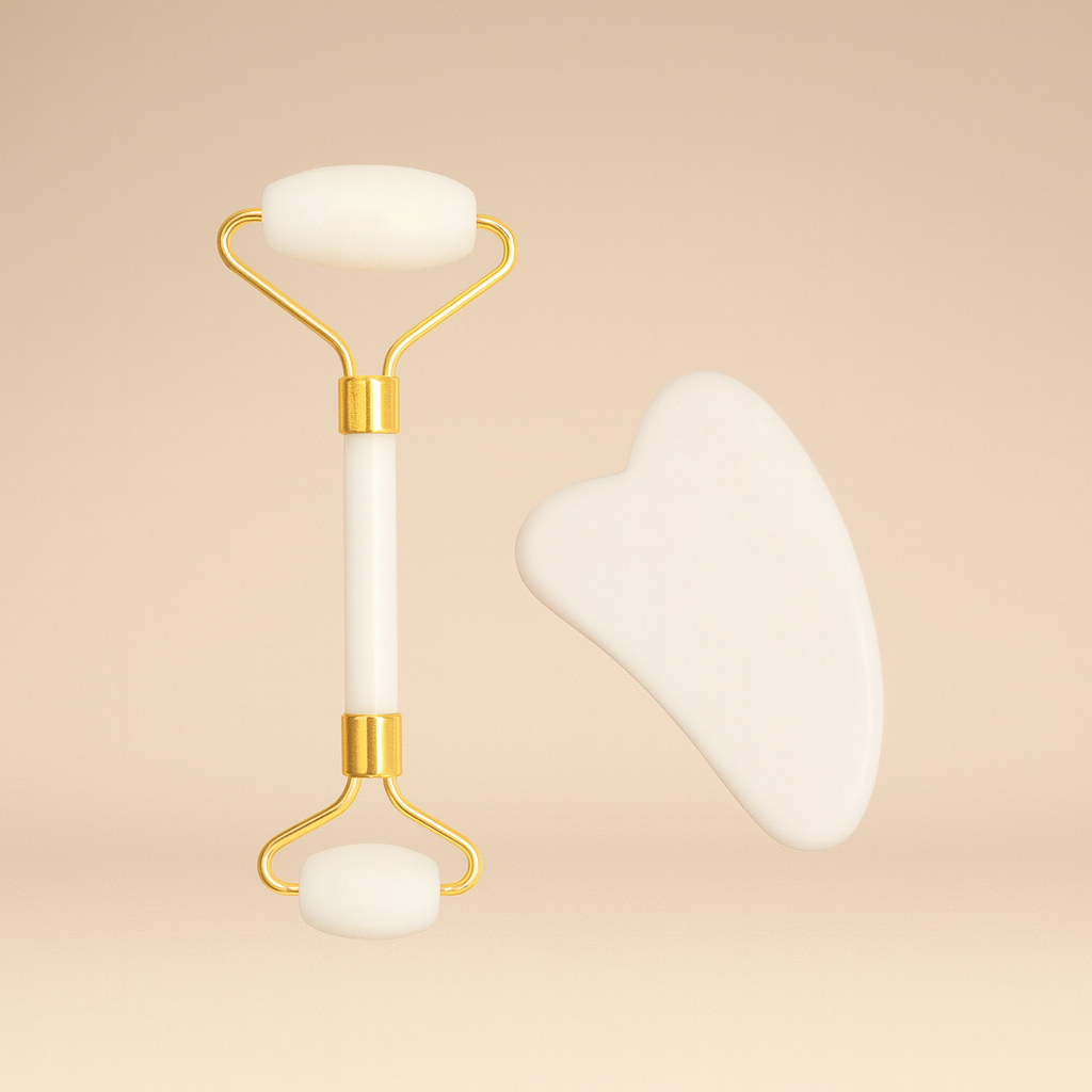 Meekonos™ rodillo de jade natural y set facial Gua Sha